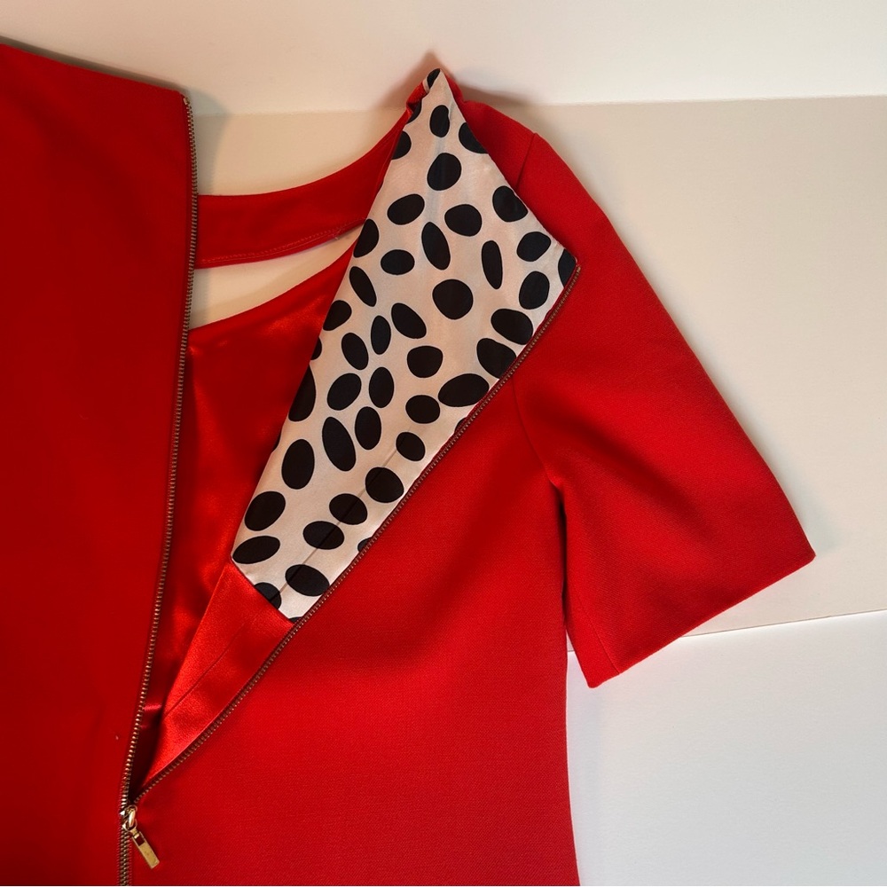 Tahari ASL Scarlet Red Keyhole Detail Mini Shift Dress Size 6 - Picture 5 of 5